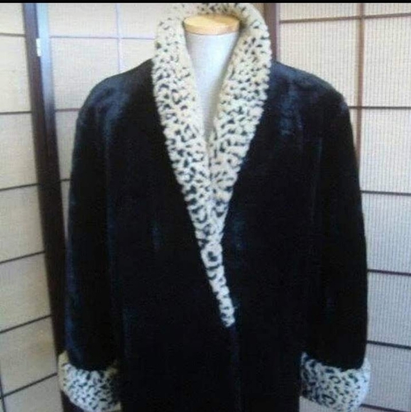 NEW FAUX FUR COAT WITH LEOPARD ANIMAL PRINT SIZE MEDIUM - Picture 5 of 13
